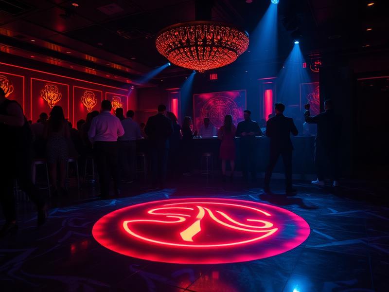 Dance floor with neon lighting